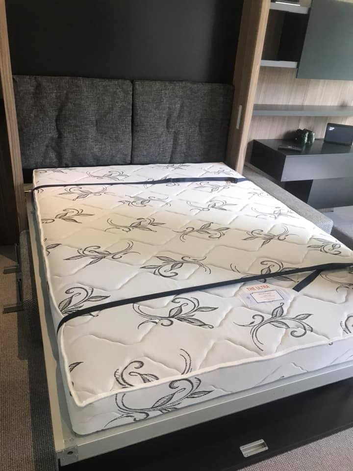 Image of Murphy bed with Zeno mattress in open configuration.